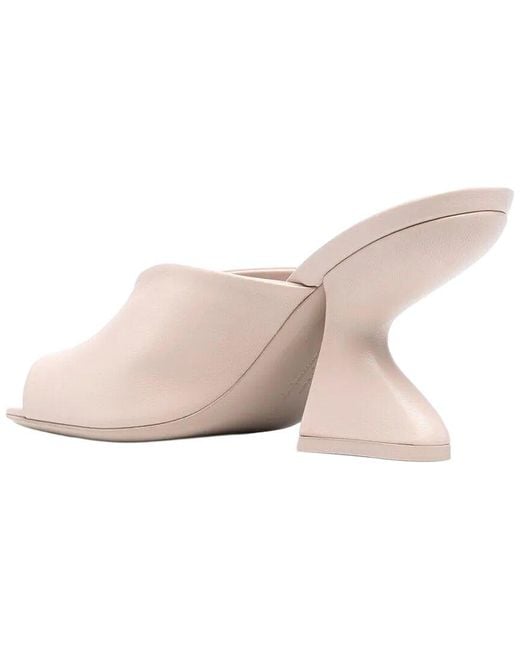 Ferragamo Pink Open Toe Leather Slide