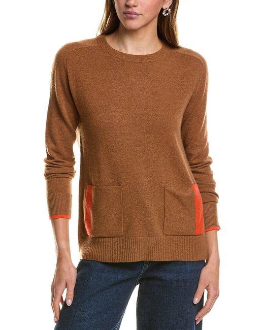 InCashmere Brown Crewneck Cashmere Sweater