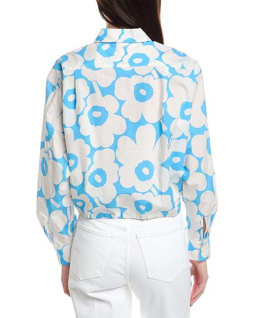 Marimekko Blue Rypytys Unikko Button Front Shirt