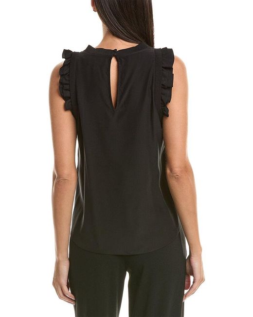 Cinq À Sept Black Lenore Silk Top