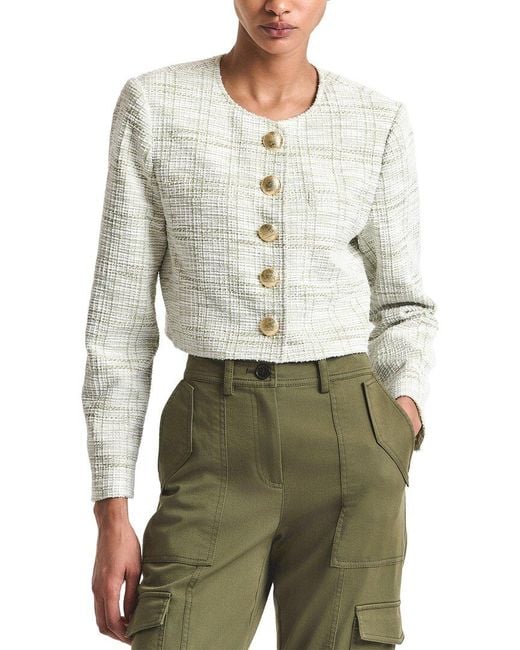 10 Crosby Derek Lam Green Juliette Tweed Jacket