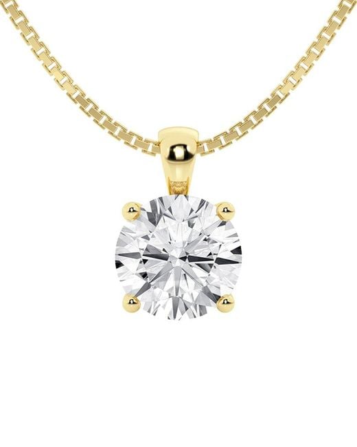 Lab Grown Diamonds Metallic 14k 2.00 Ct. Tw. Lab-grown Diamond Pendant Necklace