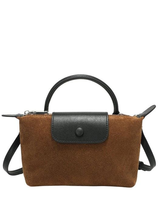 Tiffany & Fred Paris Brown Tiffany And Fred Paris Elegant Mini Suede Leather Satchel