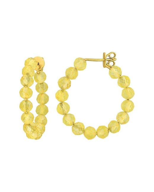 Rina Limor Metallic 2.90 Ct. Tw. Citrine Hoop Earrings