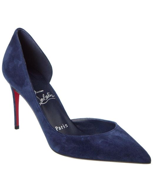 Christian Louboutin Blue Iriza 85 Suede Pump