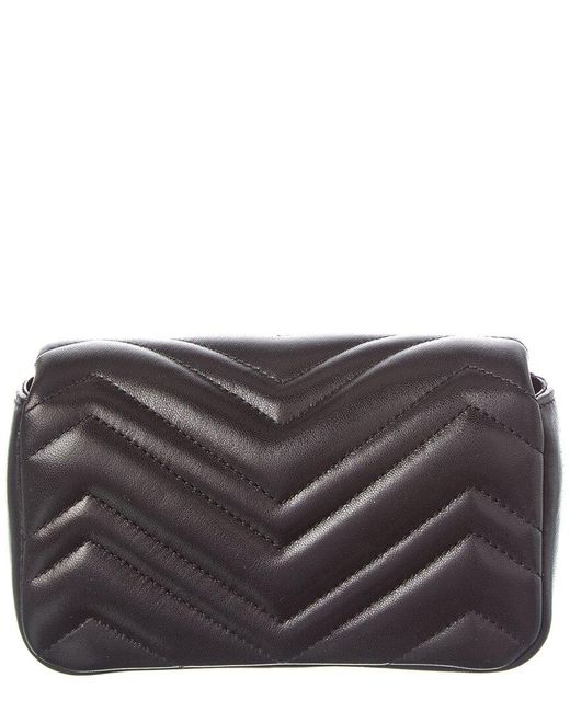 Gucci Gray Gg Marmont Mini Leather Shoulder Bag