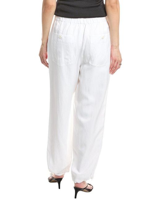 Rag & Bone White Adina Linen-Blend Pant