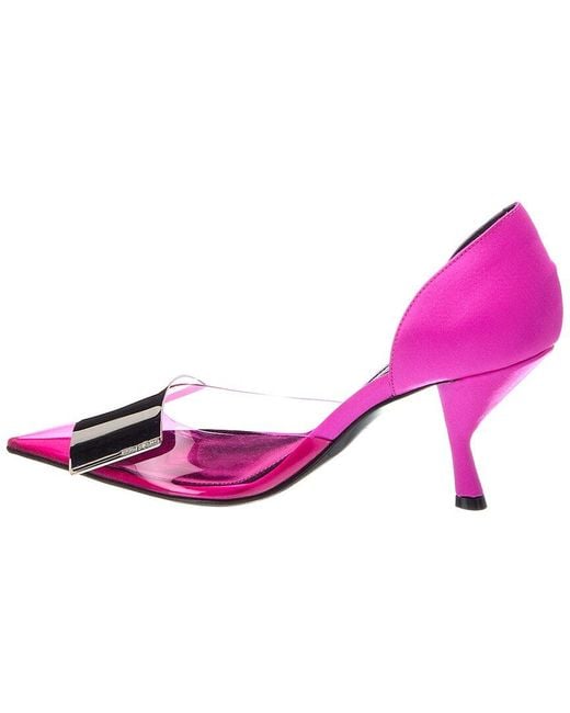 Sergio Rossi Pink 76 Satin & Vinyl Pump