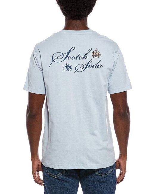 Scotch & Soda Blue Graphic T-Shirt for men