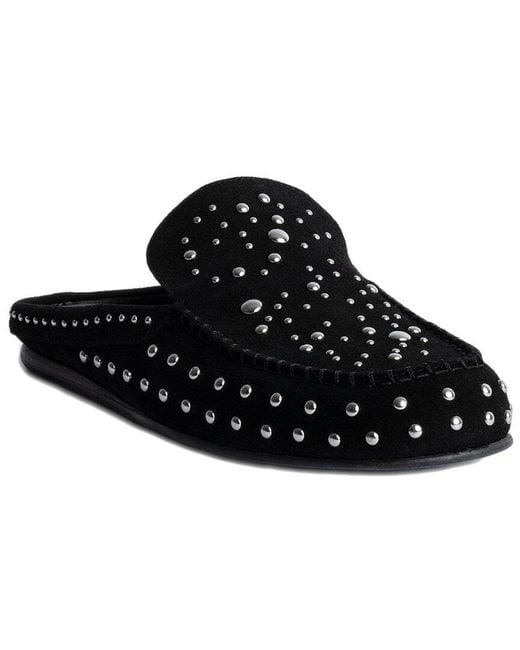 Zadig & Voltaire Black Sleeper Dream Studs Leather Sandal