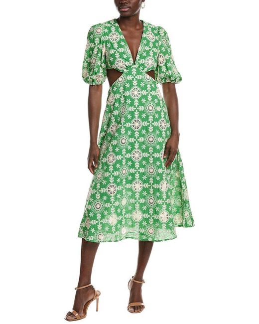 O.P.T Green O.P.T Iris Midi Dress