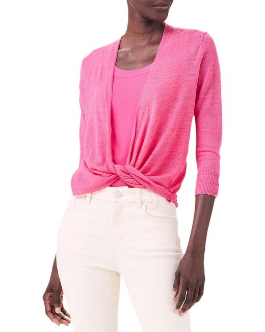 NIC+ZOE Pink 4-Way Linen-Blend Cardigan