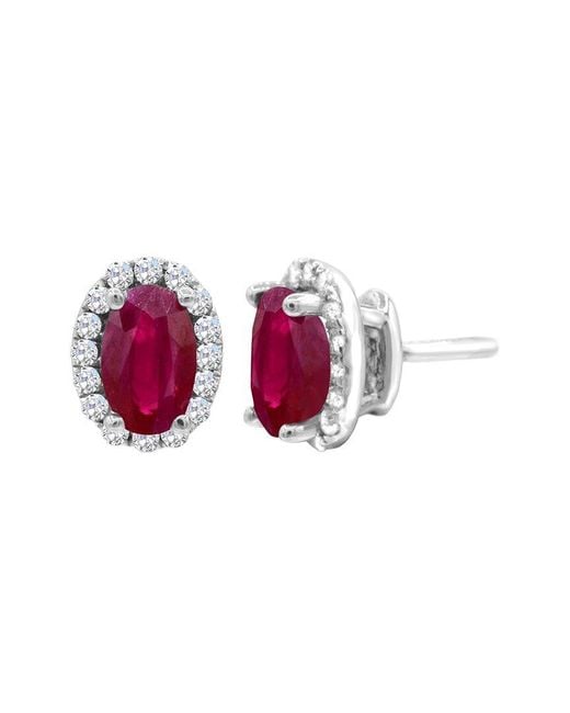 Gemstones Pink 14K 0.60 Ct. Tw. Ruby Stud Earrings