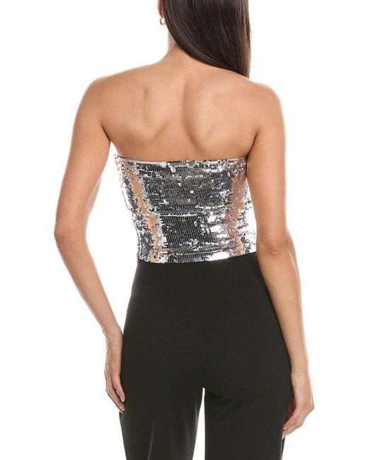 GUIZIO Blue Sequin Tube Top