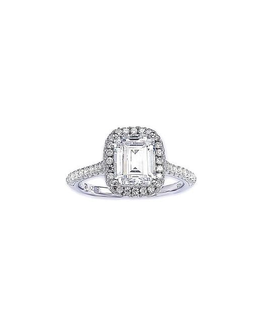 Suzy Levian CZ Jewelry White Suzy Levian Cz Halo Ring