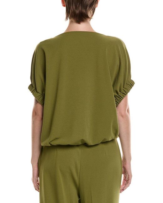 Anne Klein Green Elastic Sleeve Dolman T-Shirt