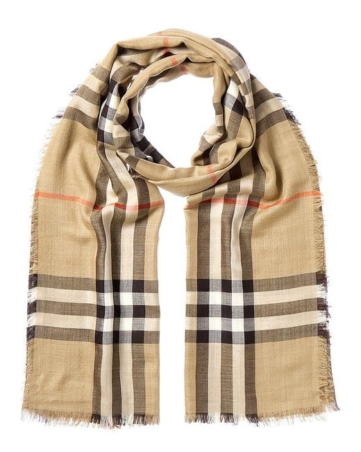 Burberry Natural Check Wool & Silk-Blend Scarf