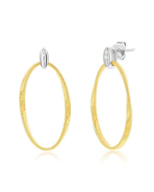 Suzy Levian CZ Jewelry Metallic Suzy Levian Golden Helix Cz Drop Earrings