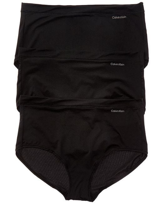 Calvin Klein Black 3Pk Ideal Micro Mid-Rise Cheeky Brief