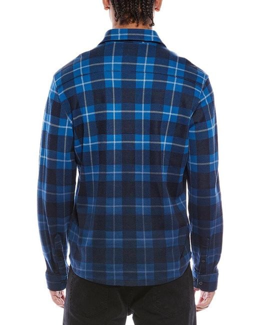 Stone Rose Blue Jacquard Knit Check Shirt for men