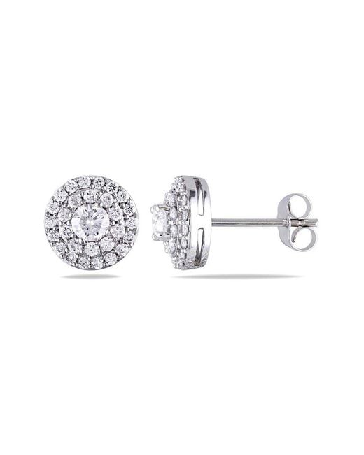 Rina Limor Metallic 14K 0.98 Ct. Tw. Diamond Halo Earrings