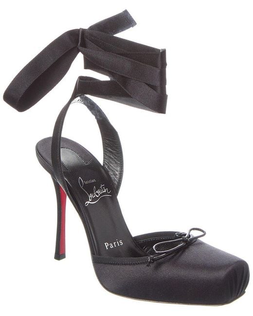 Christian Louboutin Black Cassia 100 Satin Pump