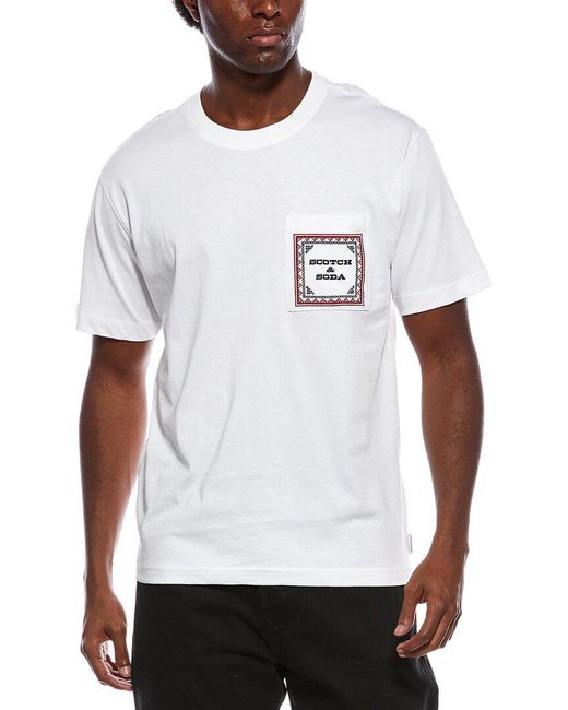 Scotch & Soda White Graphic T-Shirt for men