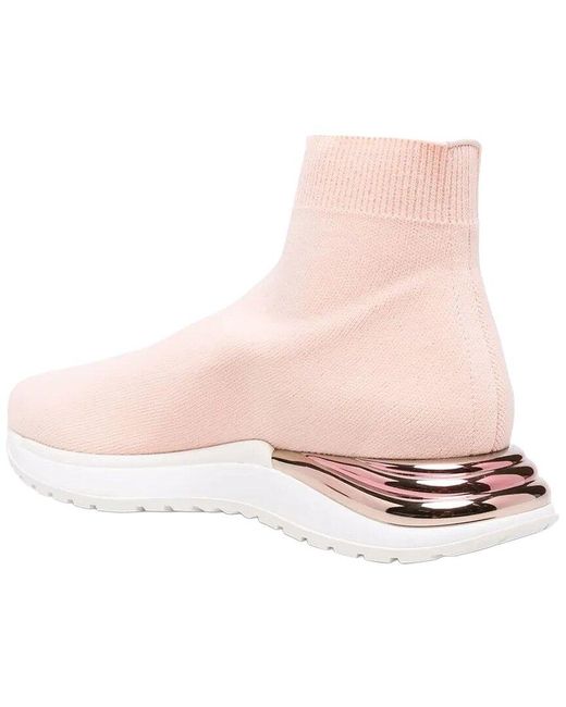 Ferragamo Pink Logo Leather Sneaker