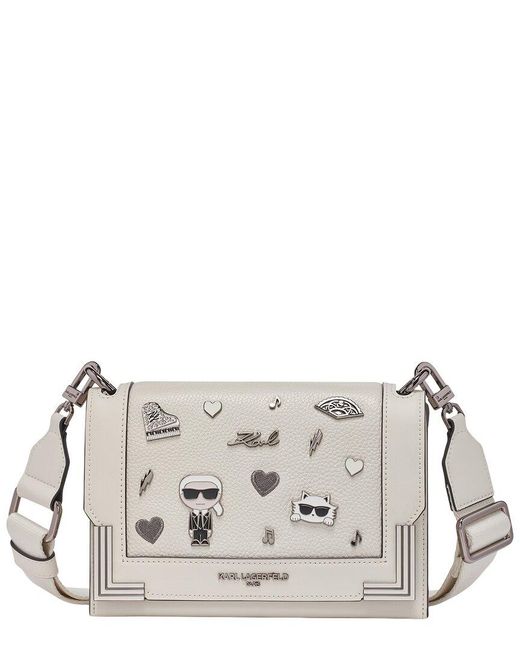 Karl Lagerfeld Gray Karl Laggerfeld Camille Leather Crossbody
