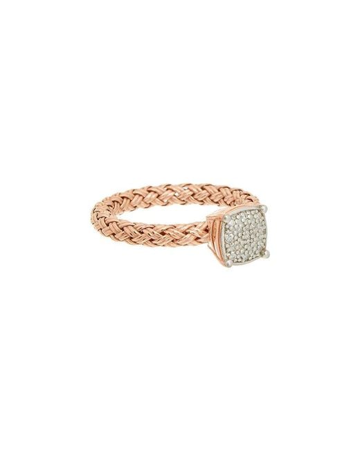 Meshmerise White 0.12 Ct. Tw. Diamond 18K Rose Over Ring