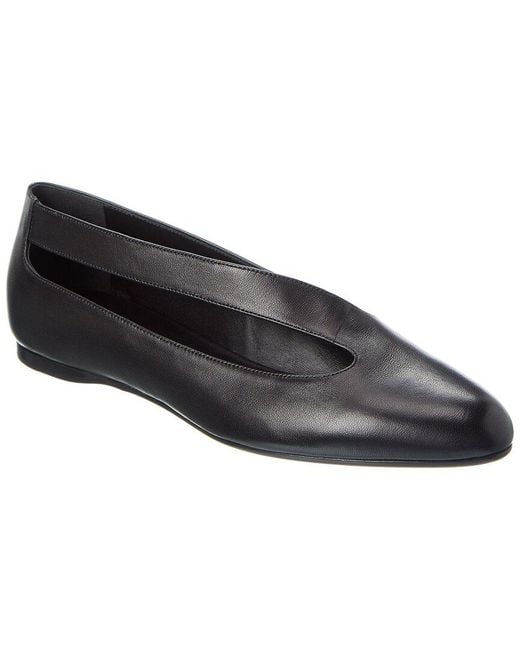 Khaite Black Diana Leather Ballet Flat