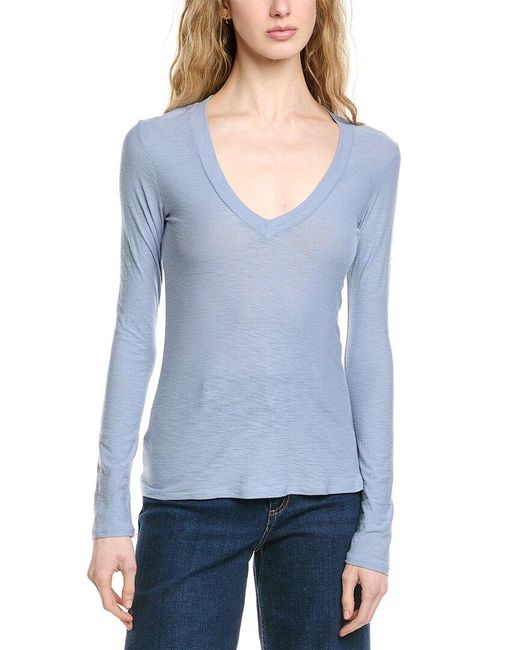 James Perse Blue 3Pk Relaxed V-Neck T-Shirt