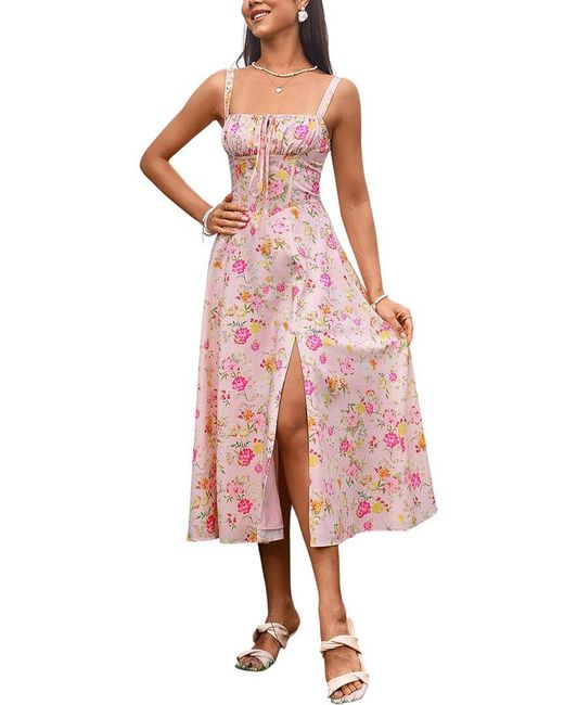 Amanda Royal Pink Midi Dress