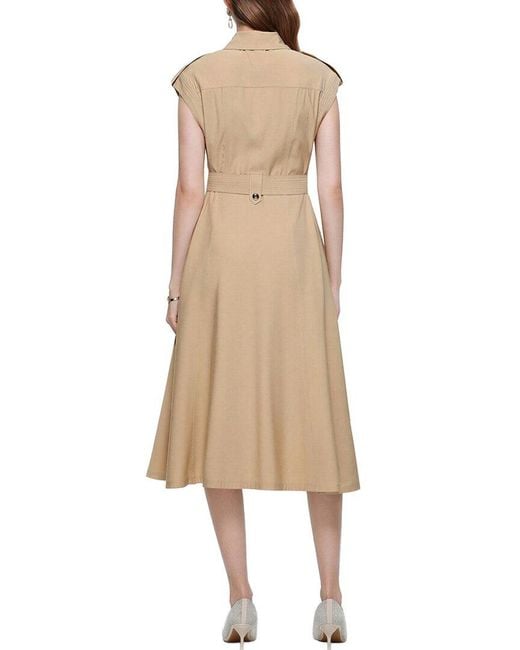 MIRA RICHI Natural Button Down Midi Dress