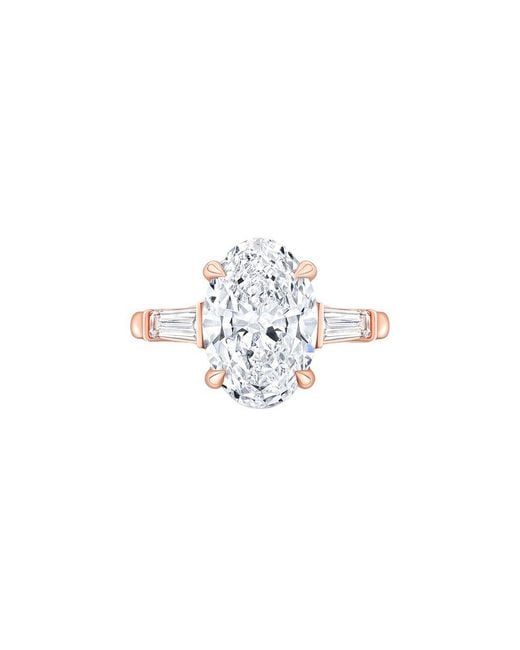 Lab Grown Diamonds White 14K Rose 3.40 Ct. Tw. Lab-Grown Diamond Ring