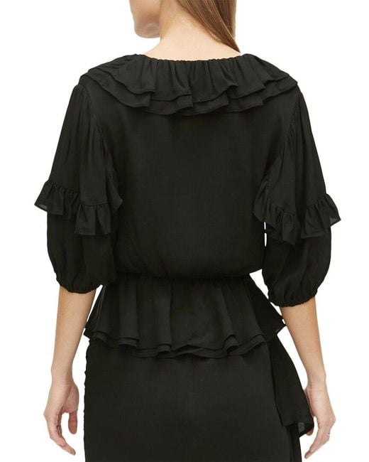 RHODE Black Venus Short Sleeve Top