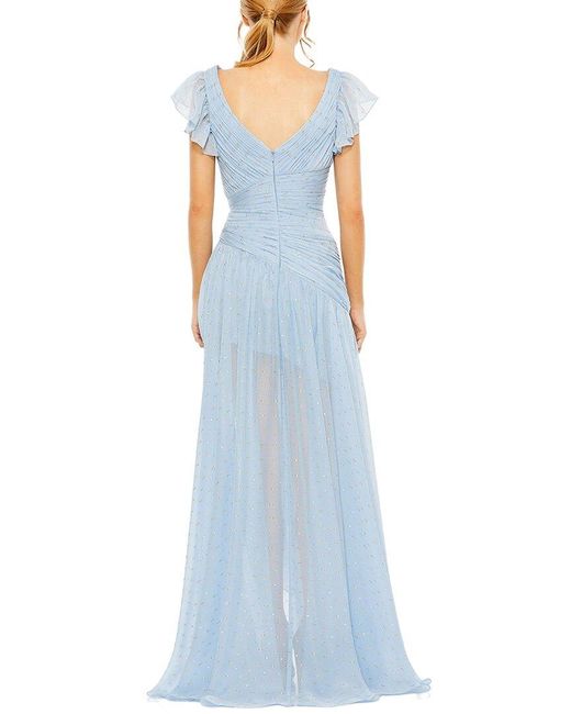 Mac Duggal Blue Asymmetrical Gown