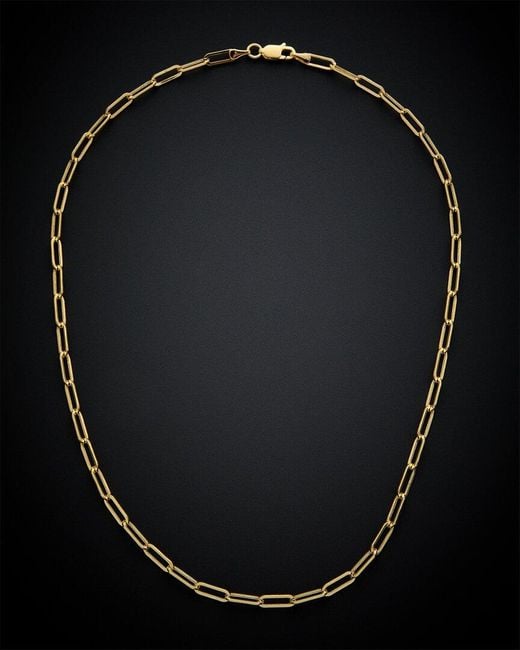 Italian Gold Black 14k Paperclip Chain Necklace