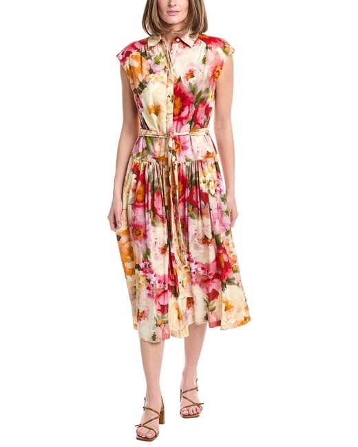 Julia Jordan Red Linen-Blend Sleeveless Maxi Dress