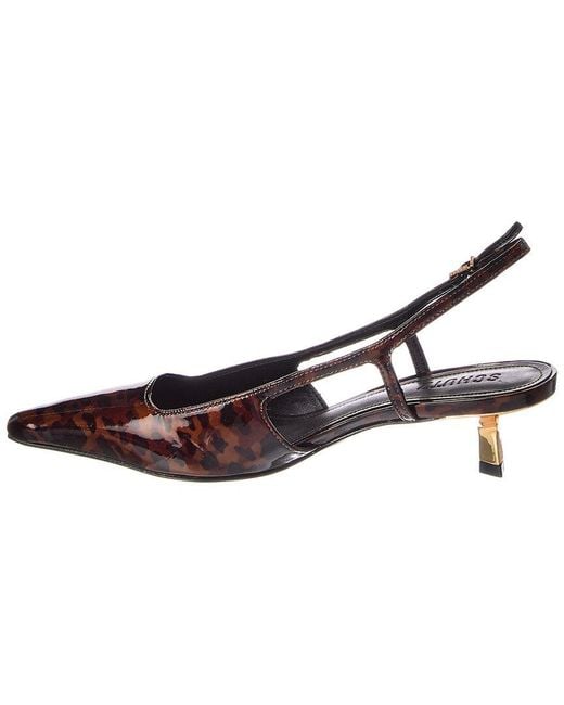 SCHUTZ SHOES Brown Sophia Patent Stiletto Pump