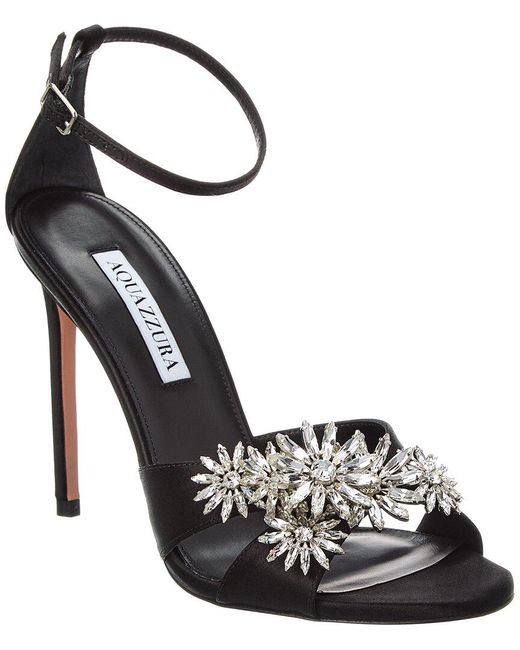 Aquazzura Metallic Crystal Margarita 105 Satin Sandal