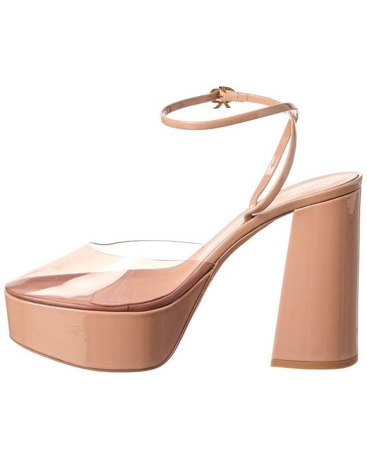 Gianvito Rossi Natural Dua 70 Patent & Vinyl Platform Pump