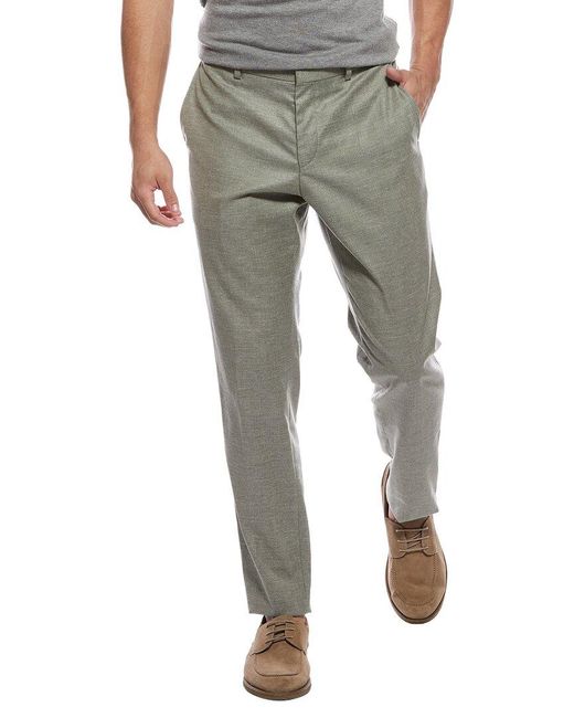 Boss Gray Genius Wool & Linen-Blend Pant for men