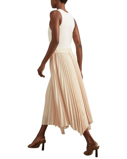 Reiss Natural Marnie Knit Hybrid Dress
