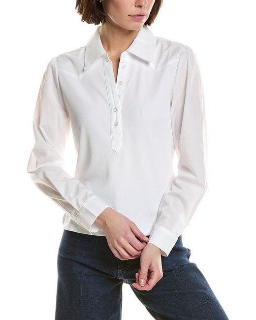 Nicole Miller White Woven Top