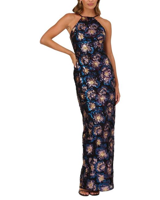 ADRIANNA EVE Blue Embellished Maxi Dress