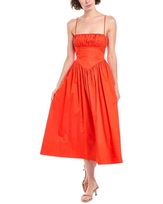 Ronny Kobo Red Barrett Dress