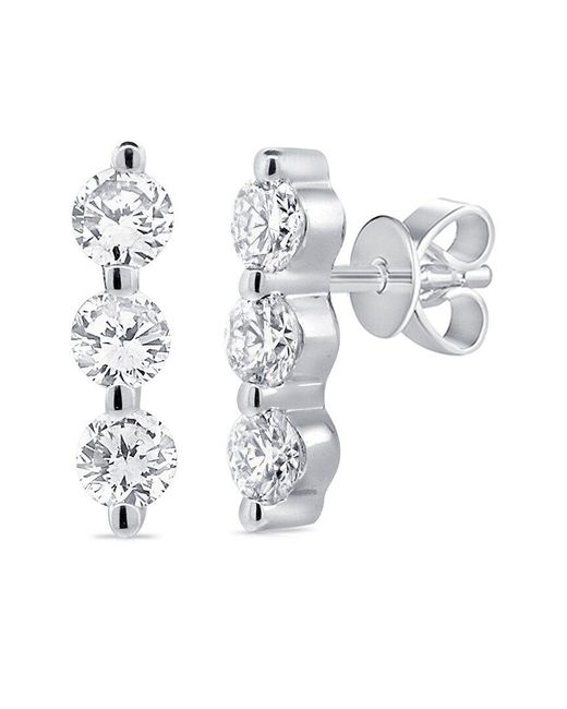 Sabrina Designs White 14k 0.21 Ct. Tw. Diamond Bar Studs