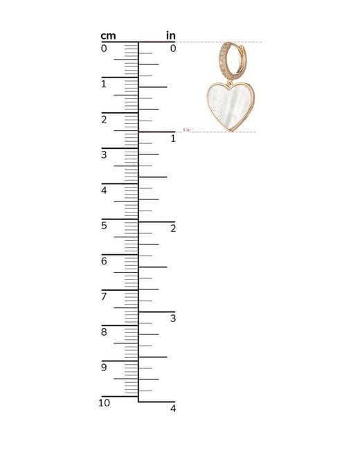 Eye Candy LA Metallic Luxe Collection Pearl Scarlett Heart Huggie Earrings