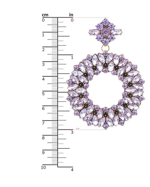 Eye Candy LA White Crystal Loop Drop Earrings